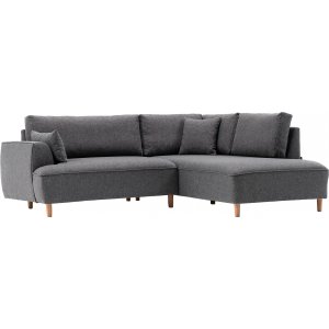 Felix divansoffa höger - Mörkgrå - Tygsoffor