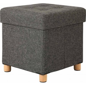 Fideli sittpuff med förvaring - Grå - Fotpallar