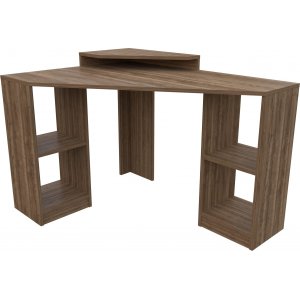 Floating skrivbord 120 x 90 cm - Valnöt - Skrivbord med hyllor | lådor