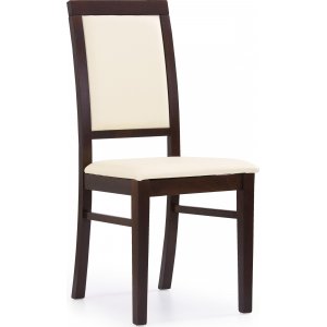 2 st Gille matstol - Mörk valnöt/gräddvit - Konstläderklädda stolar