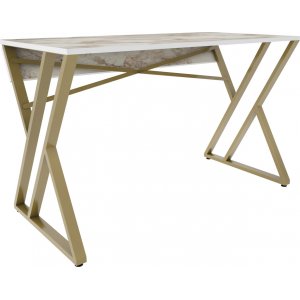 Gyza skrivbord 120 x 60 cm - Vit/guld - Övriga kontorsbord & skrivbord