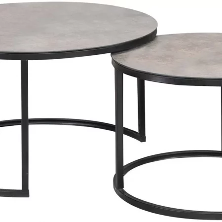 Harrisburg soffbord 80 x 80 cm - Grå/svart - Soffbord i marmor