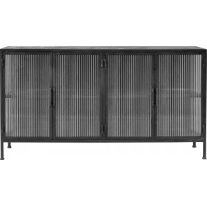 Harvard sideboard i metall - Svart/glas - Skänkar & Sideboards -Skänkar & Sideboards - Hyllor & Förvaring