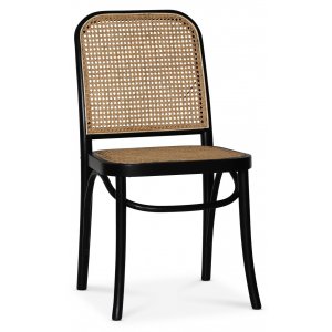 2 st Tone svart stol med rotting i rygg och sits - Trästolar