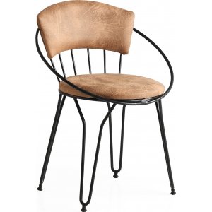 Istanbul stol - Svart/beige - Stolar med metallunderrede