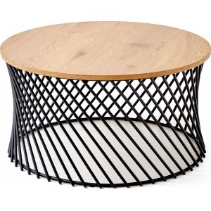 Kapitol soffbord Ø80 cm - Ek/svart - Soffbord i trä