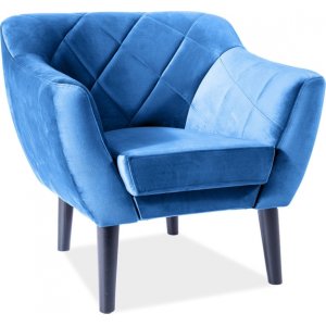 Karo fåtölj - Blå sammet - Tygfåtöljer