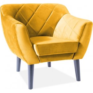 Karo fåtölj - Orange sammet - Tygfåtöljer