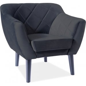 Karo fåtölj - Svart sammet - Tygfåtöljer