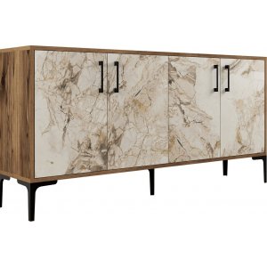 Kiev skänk 160 cm - Valnöt/vit marmor - Skänkar & Sideboards -Skänkar & Sideboards - Hyllor & Förvaring