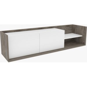 Krog mediabänk - Wenge/vit - TV-bänkar & mediabänkar -TV-bänkar & mediabänkar - Hyllor & Förvaring