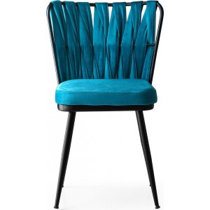 Kusak stol - Ljusblå - Stolar med metallunderrede