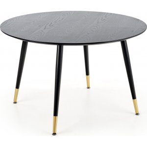 Liam matbord Ø120 cm - Svart/guld - Ovala & Runda bord