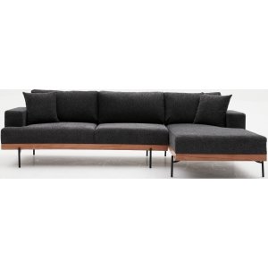 Liva divansoffa höger - Antracit - Tygsoffor