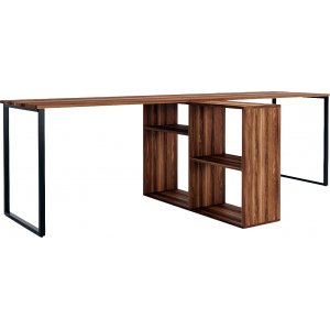 Lyndon skrivbord 240x60 cm - Valnöt - Skrivbord med hyllor | lådor