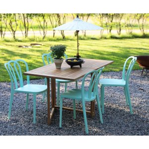 Matgrupp Saltö teak: Slagbord i teak inklusive 4 st Bally stolar - Utematgrupper