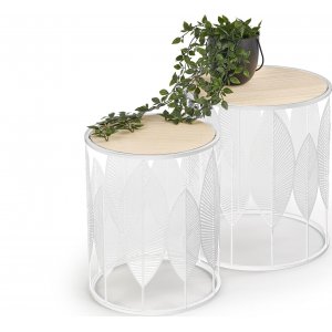 Monastir soffbord Ø33/40 cm - Vit - Soffbord