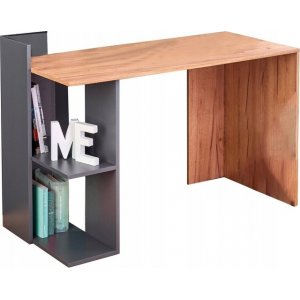 Oluf skrivbord 122x57 cm - Ek/antracit - Skrivbord med hyllor | lådor