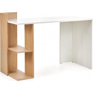 Oluf skrivbord 122x57 cm - Ek/vit - Skrivbord med hyllor | lådor