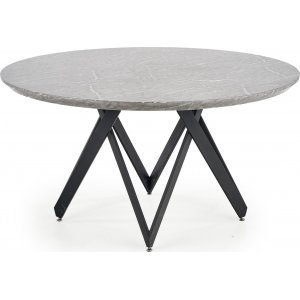 Orcan runt matbord Ø140 cm - Grå marmor/svart - Ovala & Runda bord