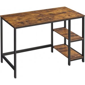 Osman skrivbord 120 x 60 cm - Brun/svart - Skrivbord med hyllor | lådor