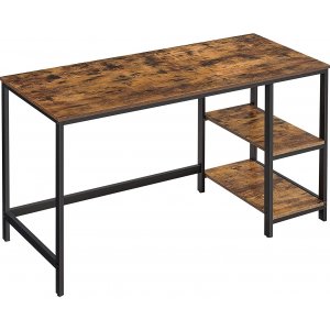 Osman skrivbord 140 x 60 cm - Brun/svart - Skrivbord med hyllor | lådor