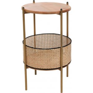 Pergo sidobord med korg Ø40 cm - Ek - Sidobord & lampbord