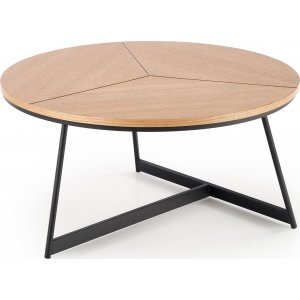 Polos soffbord Ø80 cm - Ek/svart - Soffbord i trä