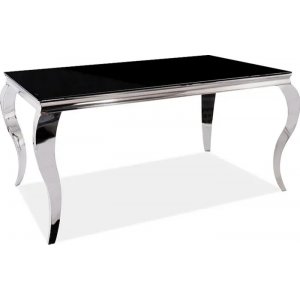 Prince matbord 150 x 90 cm - Svart/krom - Matbord med glasskiva