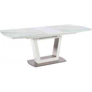 Risk matbord 160-200 cm - Vit marmor - Marmormatbord