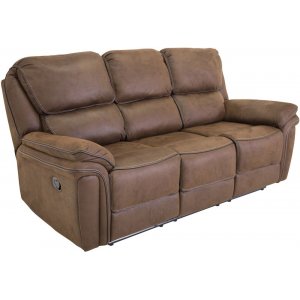 Riverdale 3-sits reclinersoffa i brunt mikrofiber + Matt- och textilrengöring - Biosoffor & Reclinersoffor