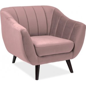 Rollo fåtölj - Rosa sammet - Tygfåtöljer