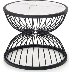 Rudyard soffbord Ø50 cm - Vit/svart - Soffbord