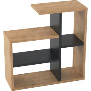 Sally sidobord 60 x 22 cm - Antracit/ek - Sidobord & lampbord