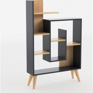 Salman bokhylla - Antracit/ek - Bokhyllor -Hyllor - Bokhyllor