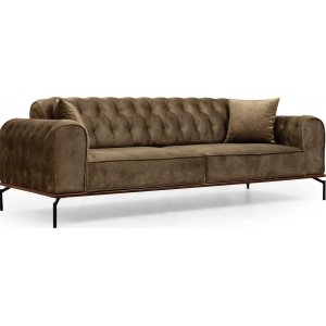 Siesta Capitone 3-sits soffa - Brun - 3-sits soffor