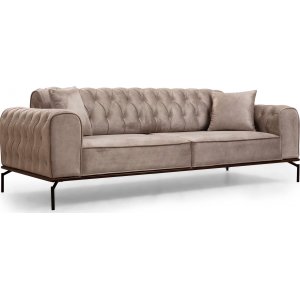 Siesta Capitone 3-sits soffa - Cream - 3-sits soffor