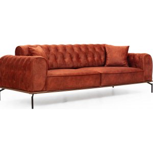 Siesta Capitone 3-sits soffa - Orange - 3-sits soffor