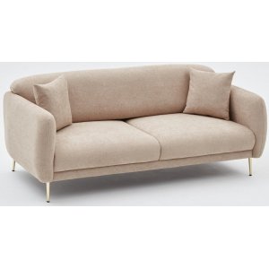Simena 3-sits soffa - Beige/guld - 3-sits soffor