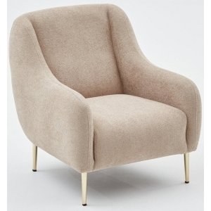 Simena fåtölj - Beige/guld - Tygfåtöljer