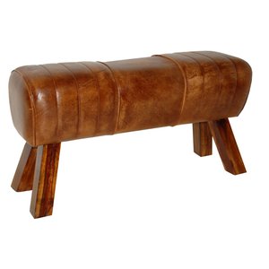 Sölvesborg bänk - Trä/läder - Sittbänkar