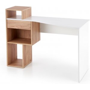 Spurs skrivbord 122x57 cm - Ek/vit - Skrivbord med hyllor | lådor