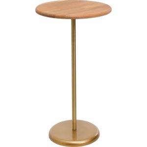 Stylit sidobord Ø40 cm - Guld/ek - Sidobord & lampbord