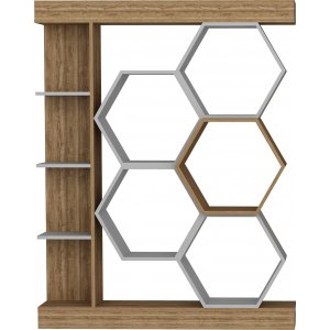 Sueno bokhylla - Vit/valnöt - Bokhyllor -Hyllor - Bokhyllor