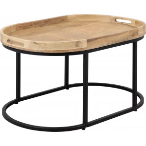 Tessa soffbord 90x60 cm - Trä/svart - Soffbord i trä