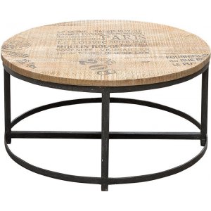 Tessa soffbord Ø60 cm - Trä/svart - Soffbord i trä