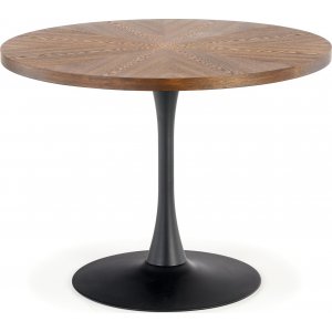 Towson matbord Ø100 cm - Valnöt/svart - Ovala & Runda bord