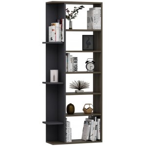 Twin bokhylla - Antracit/valnöt - Bokhyllor -Hyllor - Bokhyllor