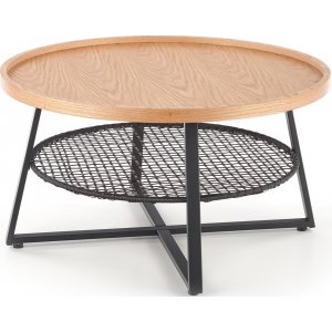 Valentin soffbord Ø80 cm - Ek/svart - Soffbord