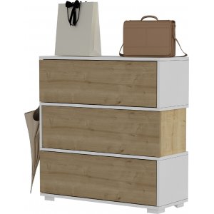 Aris skoskåp - Safir ek/vit - Skoskåp -Skoskåp - Hallmöbler